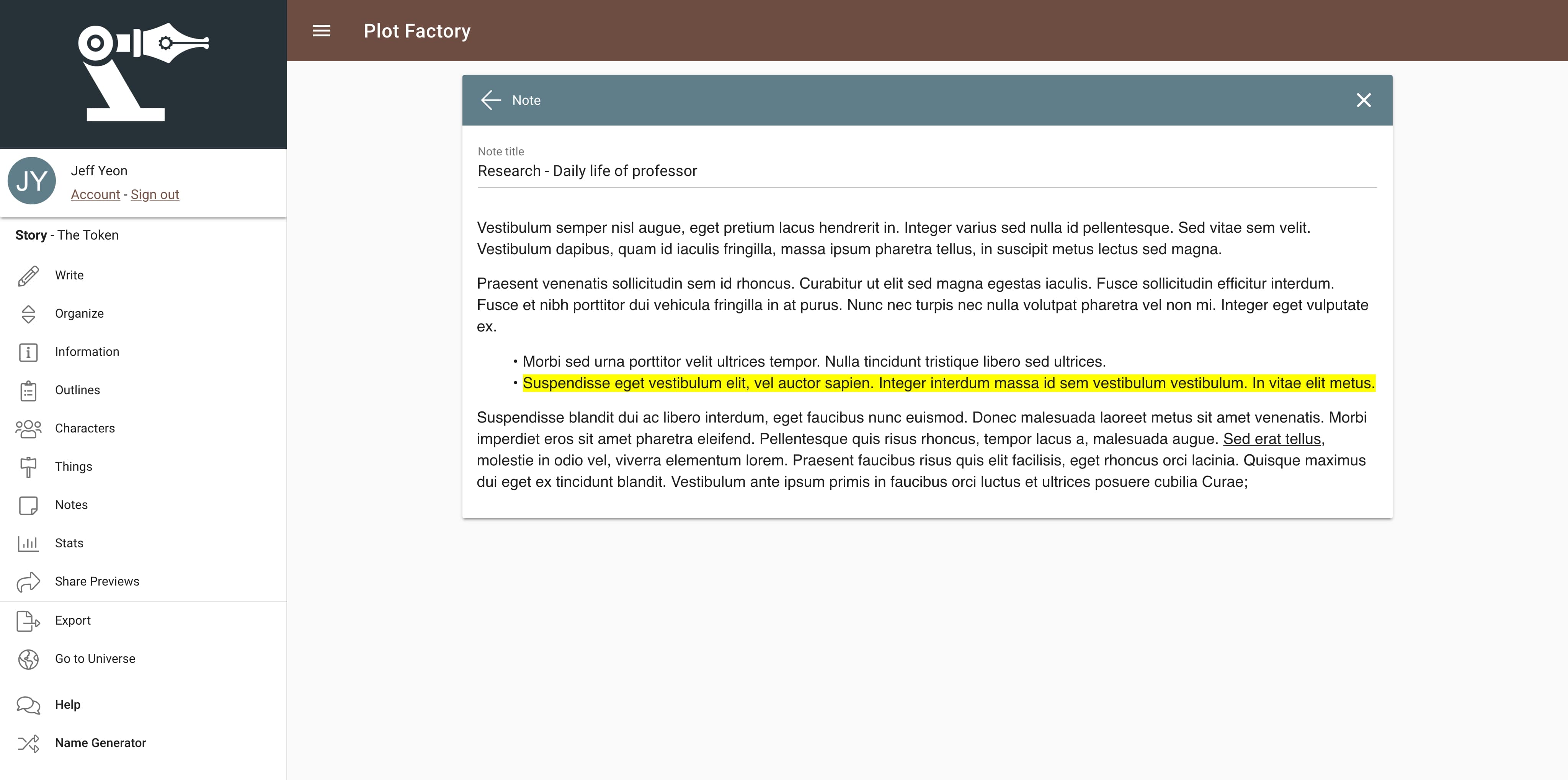 Plot Factory Home Page