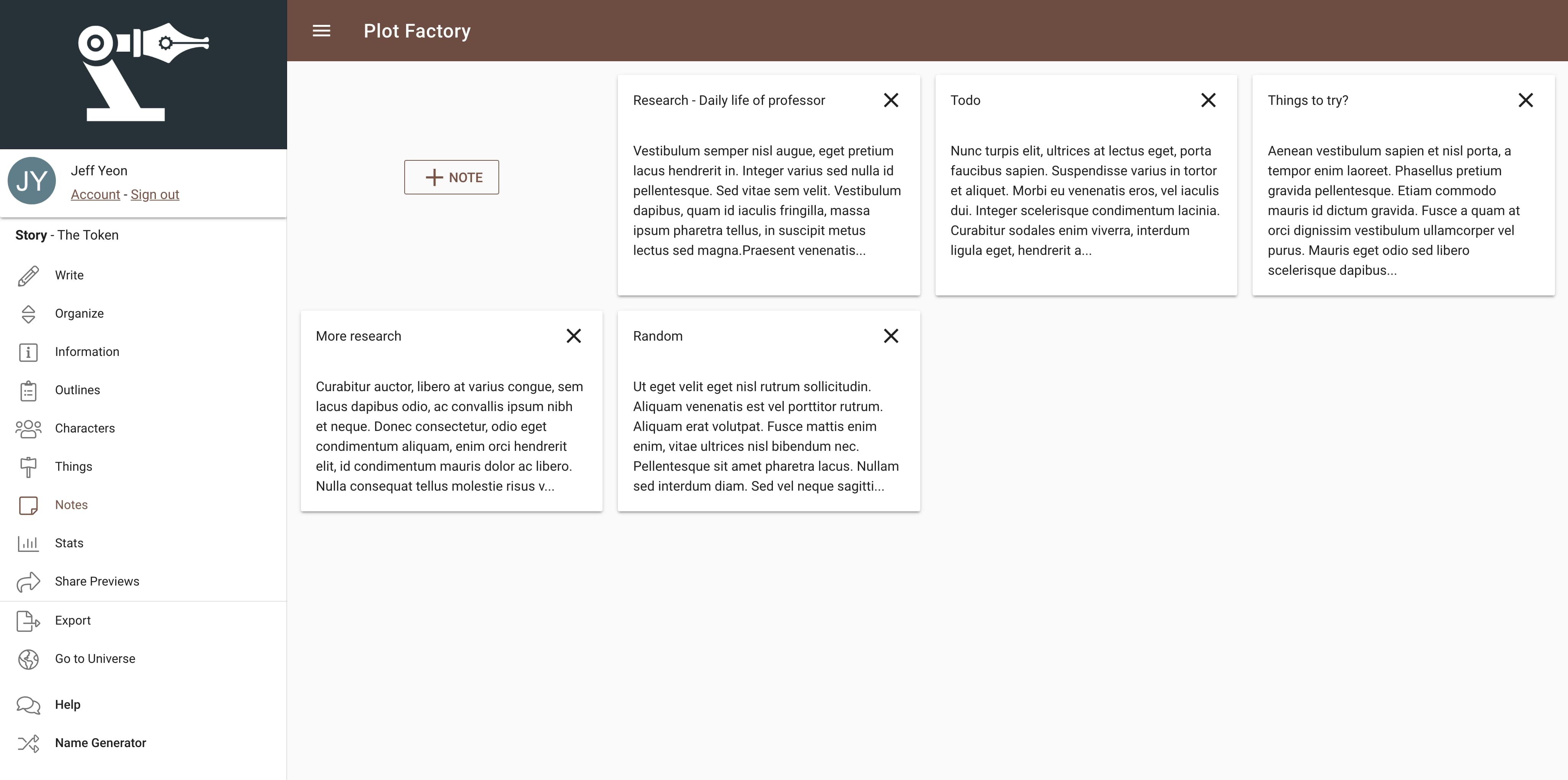 Plot Factory Home Page